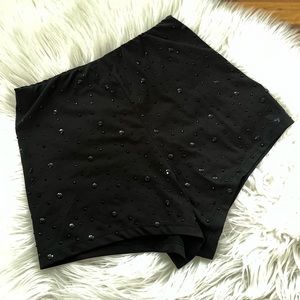 Kikiriki Bedazzled Rhinestone Sequin High Waisted Spandex Booty Shorts